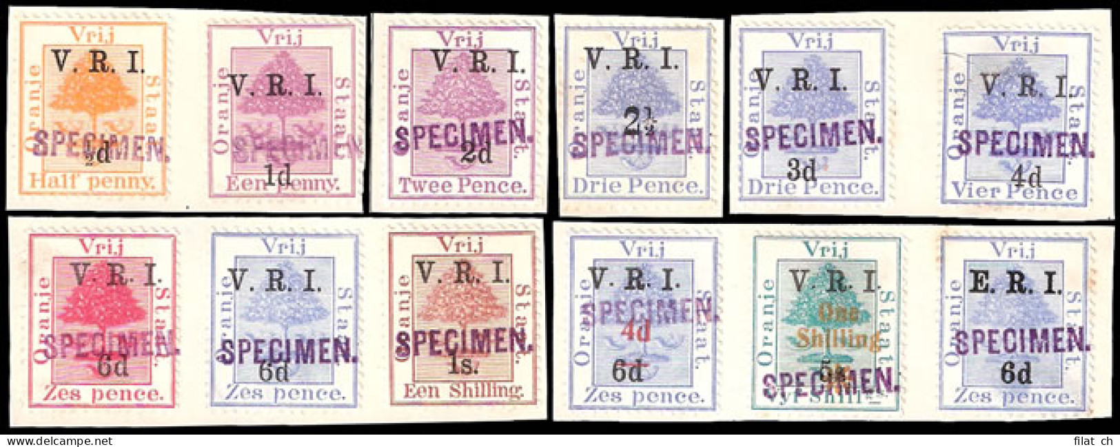 Orange Free State 1900 VRI Rare Natal Archive Specimen Group - Stato Libero Dell'Orange (1868-1909)