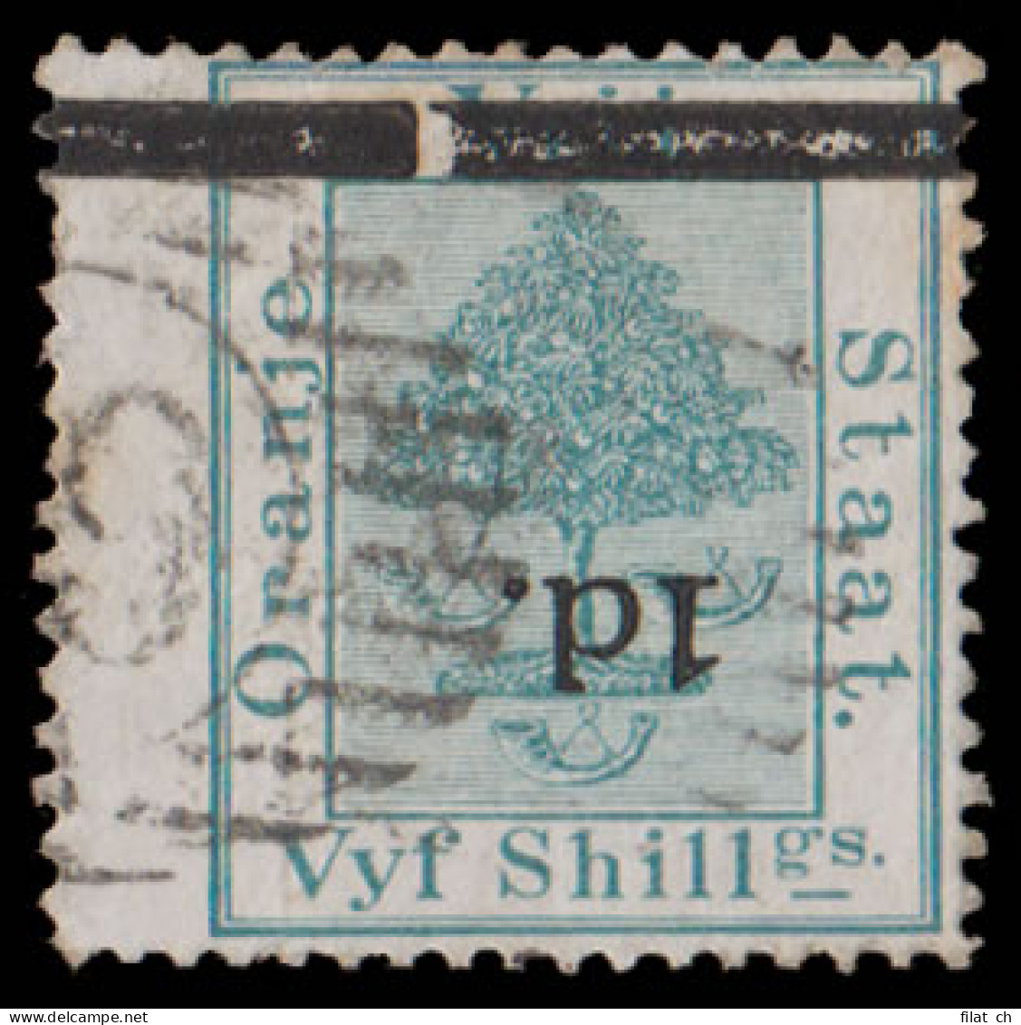 Orange Free State 1881 1d On 5/- Surcharge Inverted, Rare - Orange Free State (1868-1909)