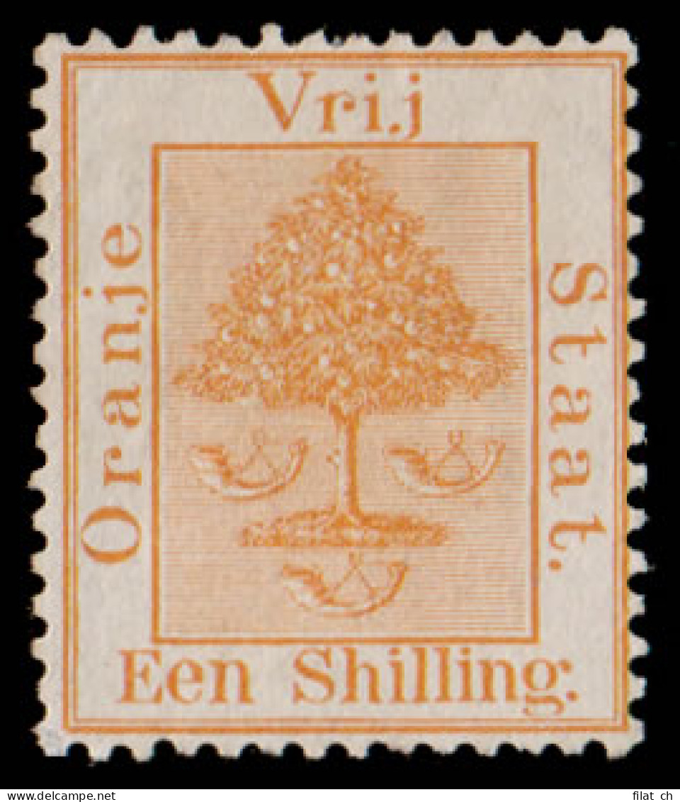 Orange Free State 1868 1/- Orange-Buff Unused - Oranje Vrijstaat (1868-1909)