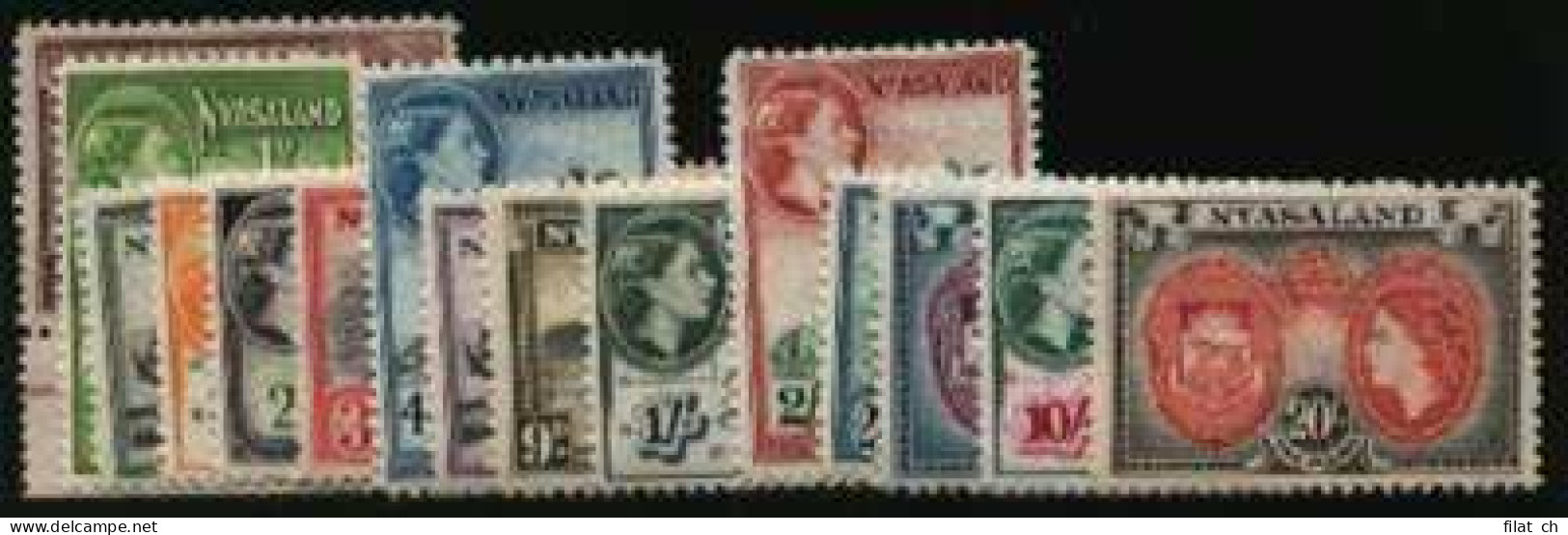 Nyasaland 1953 QEII Set VF/M  - Nyassaland (1907-1953)