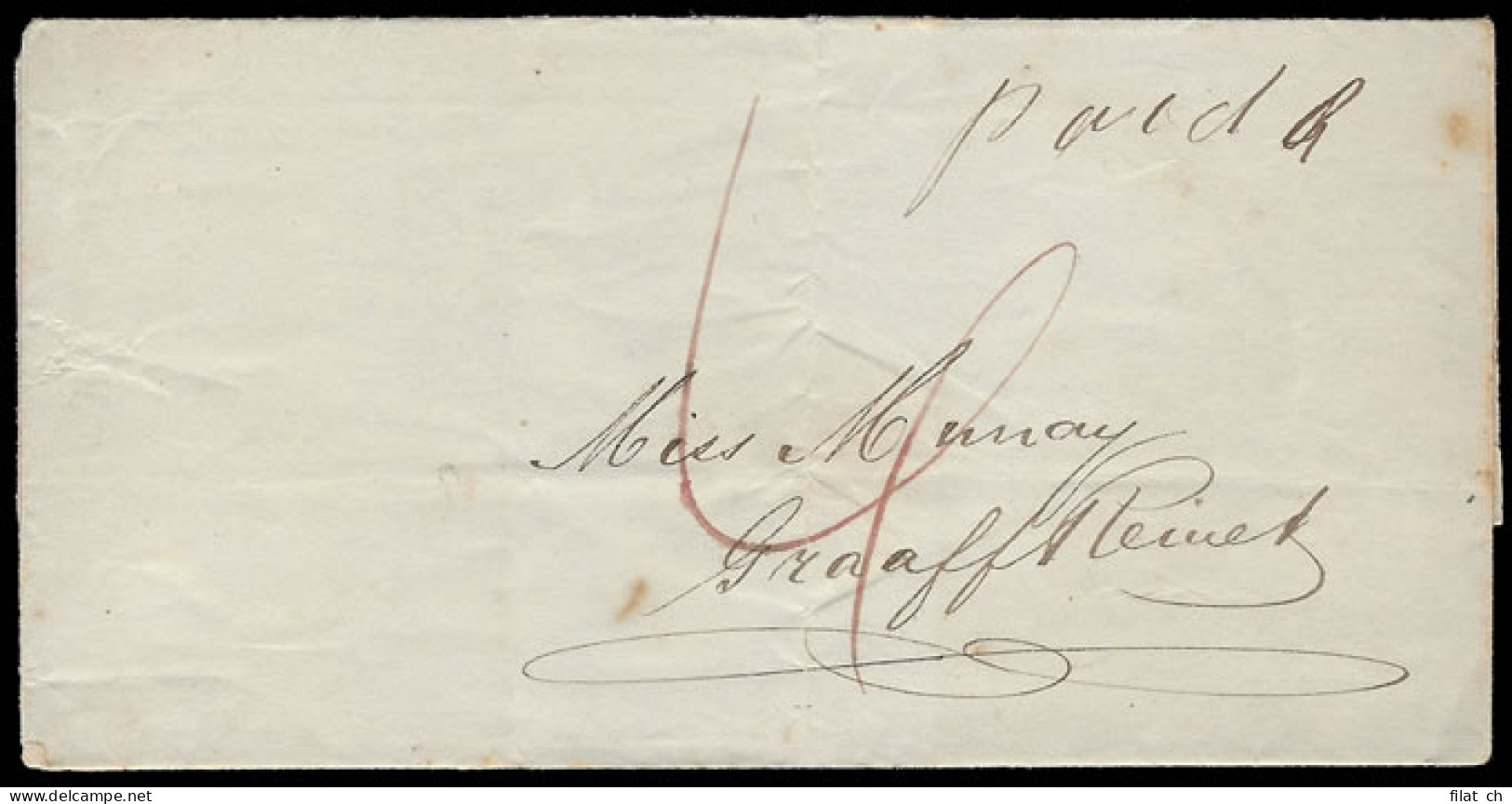 Orange Free State 1849 Prestamp Wrapper To Cape, Rare - État Libre D'Orange (1868-1909)