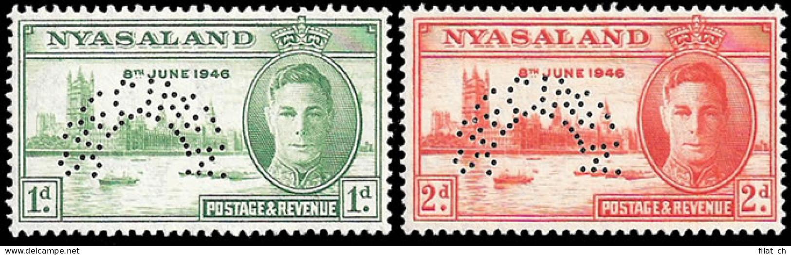 Nyasaland 1946 KGVI Victory Specimens UM  - Nyassaland (1907-1953)