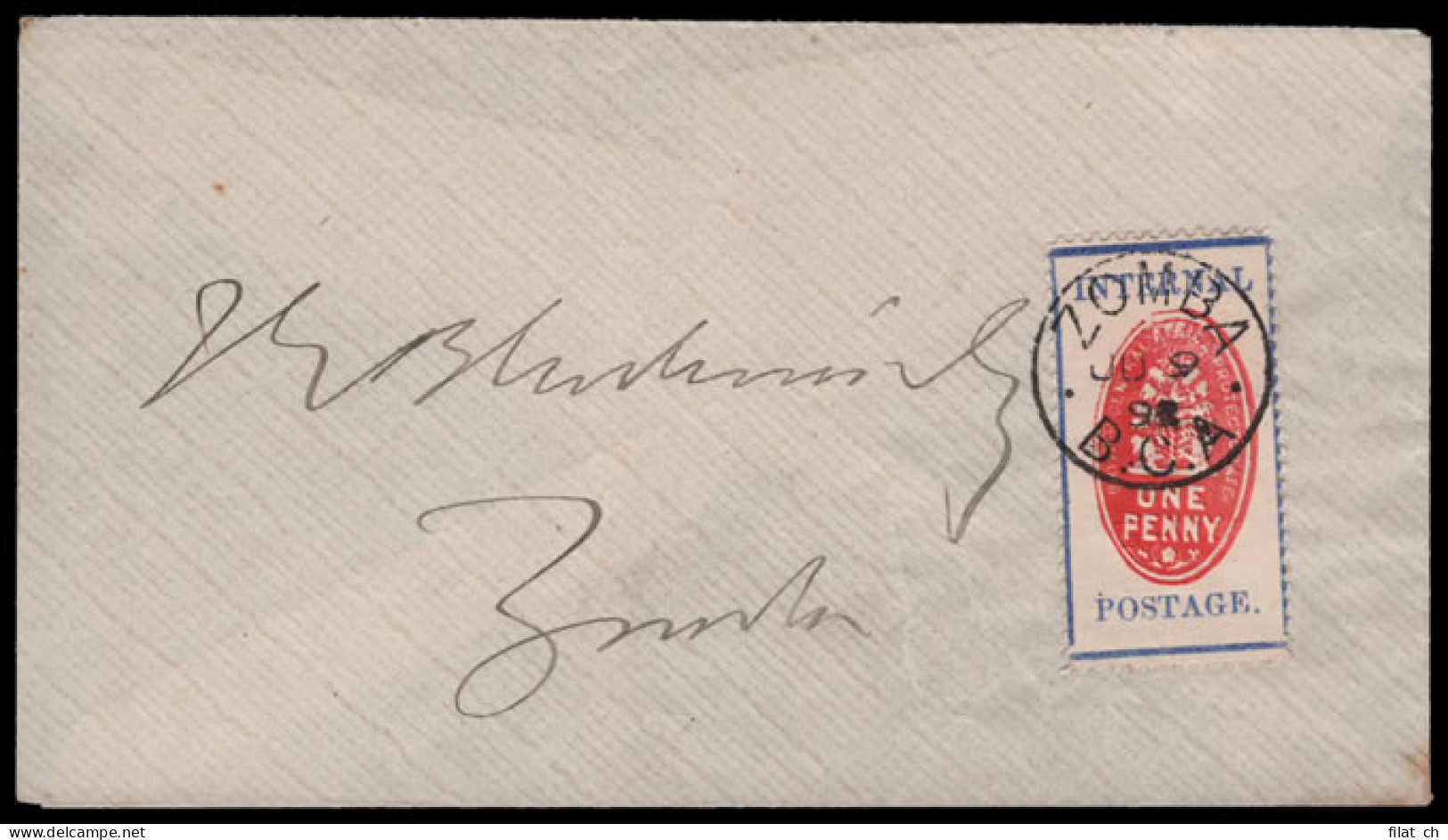 Nyasaland 1898 1d Cheque Stamp On Zomba Letter, VF - Nyassaland (1907-1953)