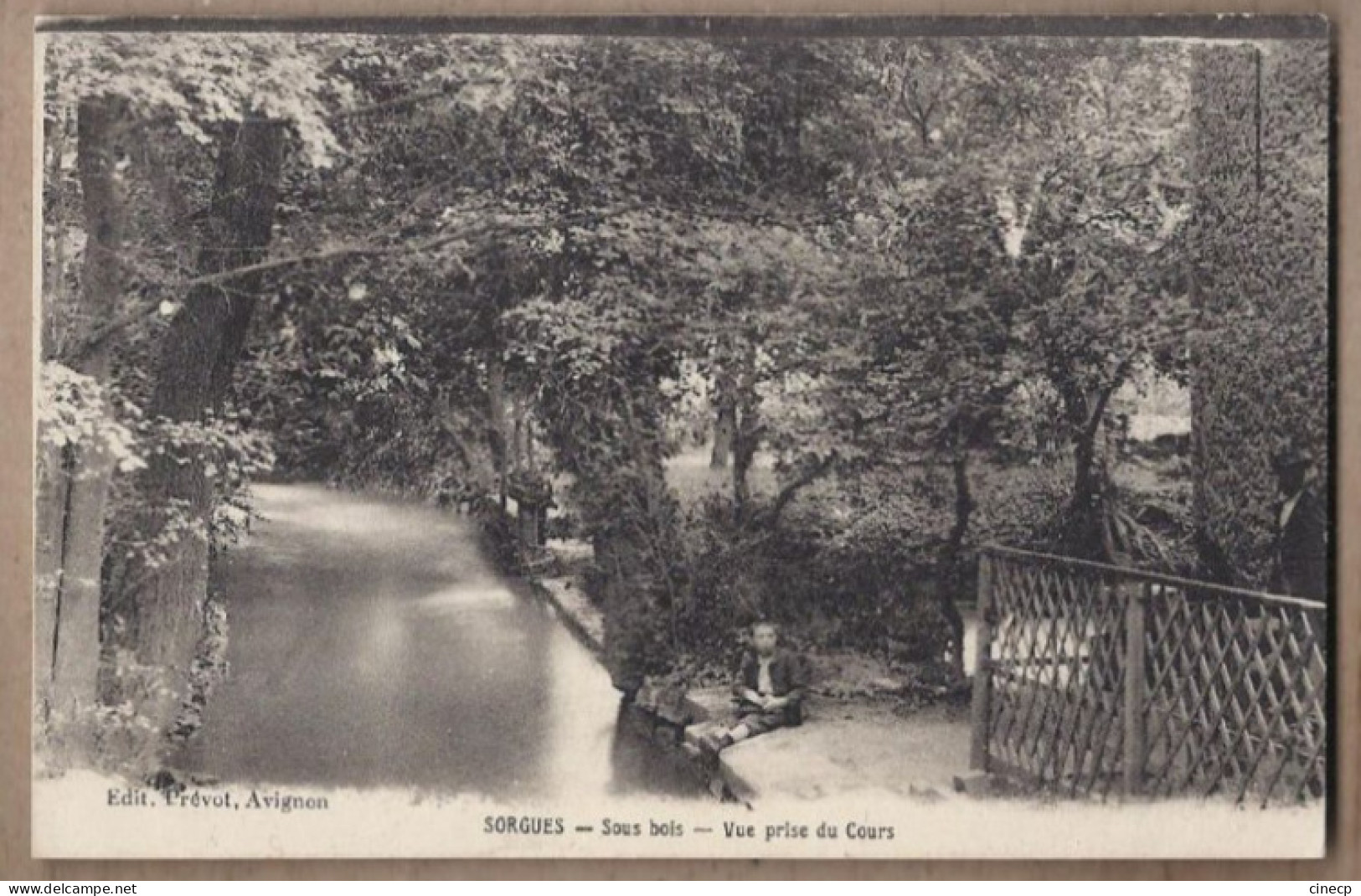 CPA 84 - SORGUES - Sous-Bois - Vue Prise Du Cours - TB PLAN Cours D'eau Passerelle + Petite Animation Garçon - Sorgues