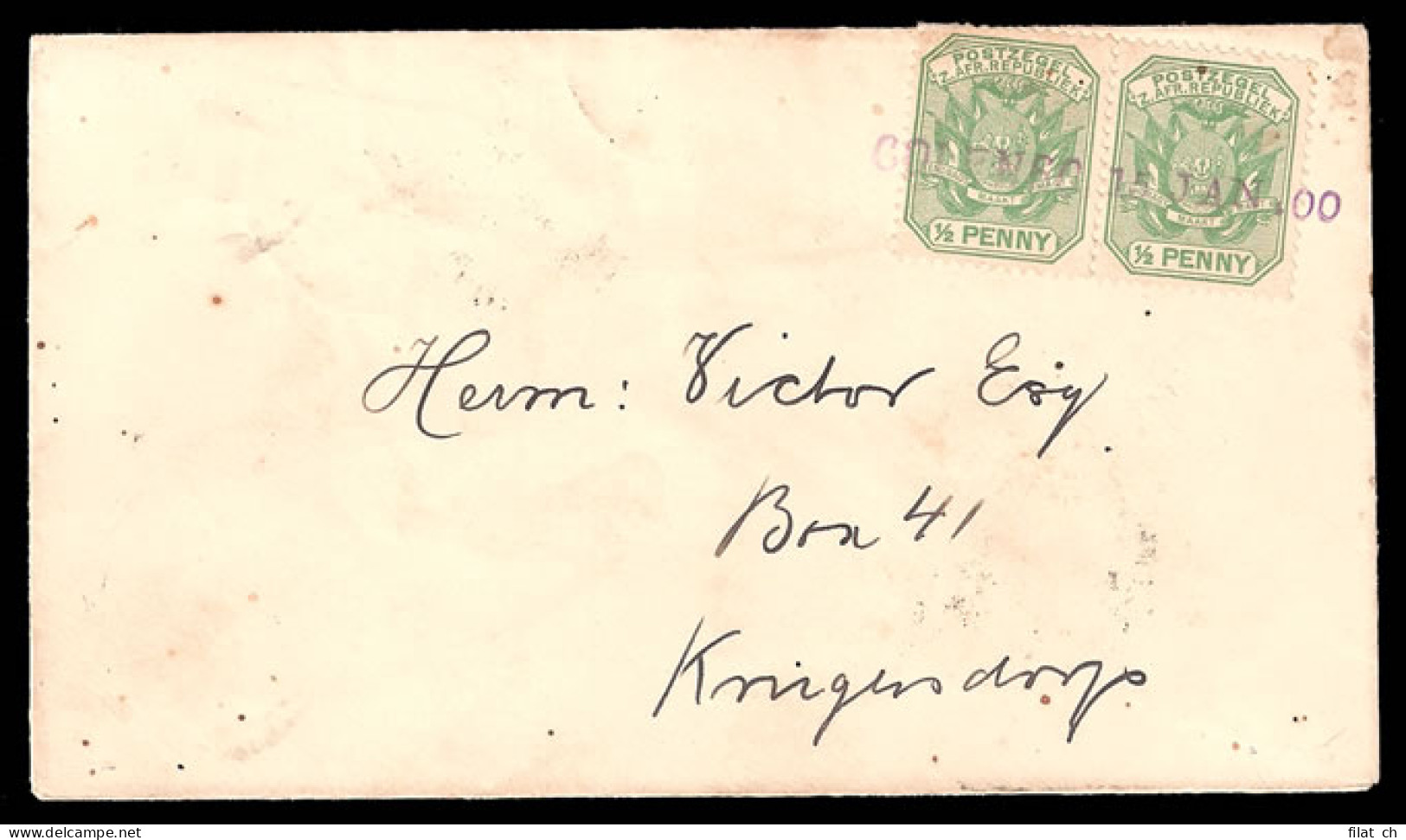 Natal 1900 Rare Colenso Postmark Letter - Natal (1857-1909)