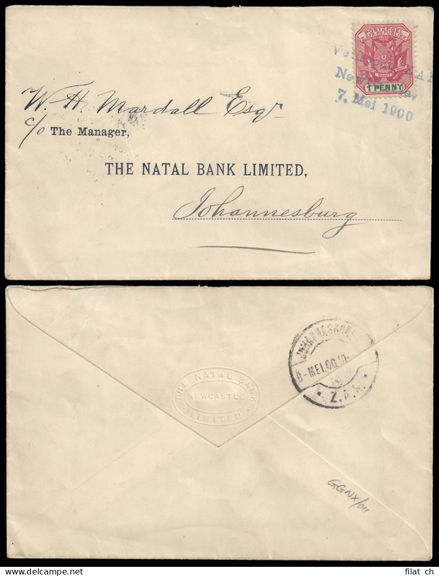 Natal 1900 "Veldpost, ZAR / New Castle" Cancel - Natal (1857-1909)