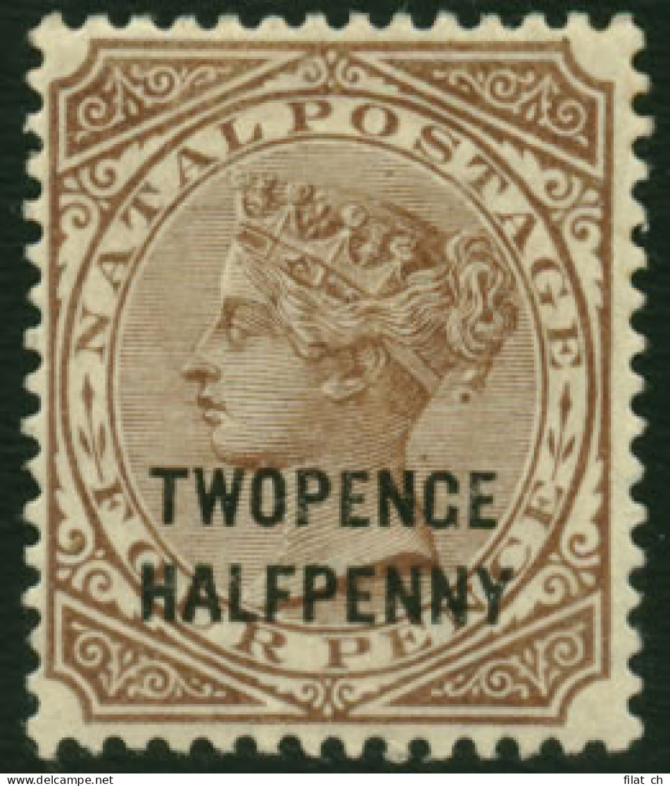 Natal 1890 QV 2&frac12;d On 4d Twopenge Variety VF/M  - Natal (1857-1909)