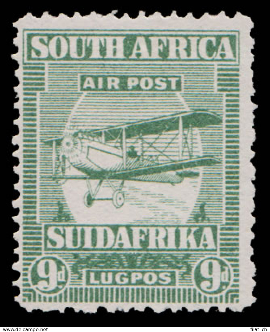 South Africa 1925 9d Airmail Stroke Through Value Tablet - Poste Aérienne