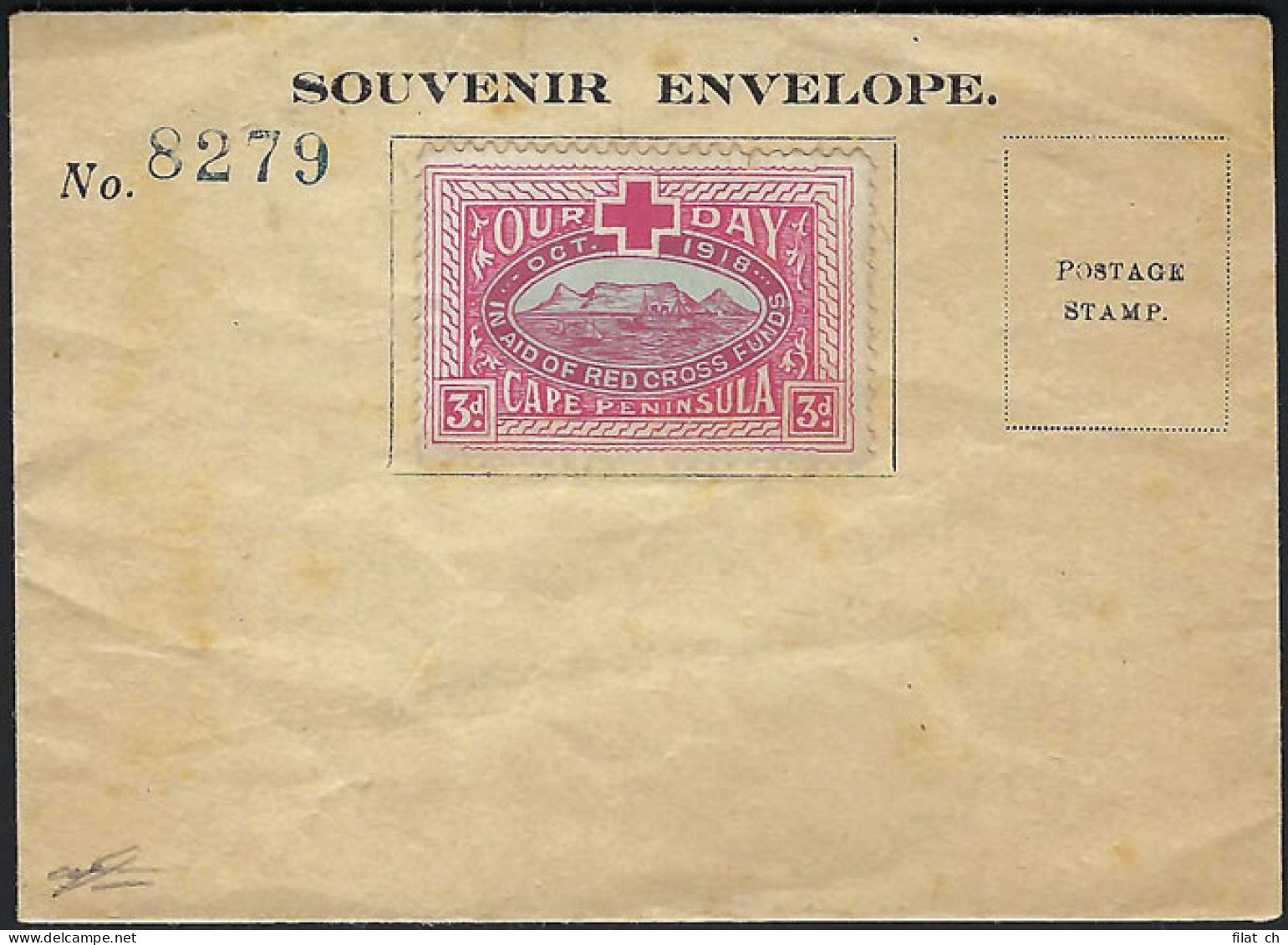 South Africa 1918 Flights Souvenir Envelope With Our Day Label - Poste Aérienne