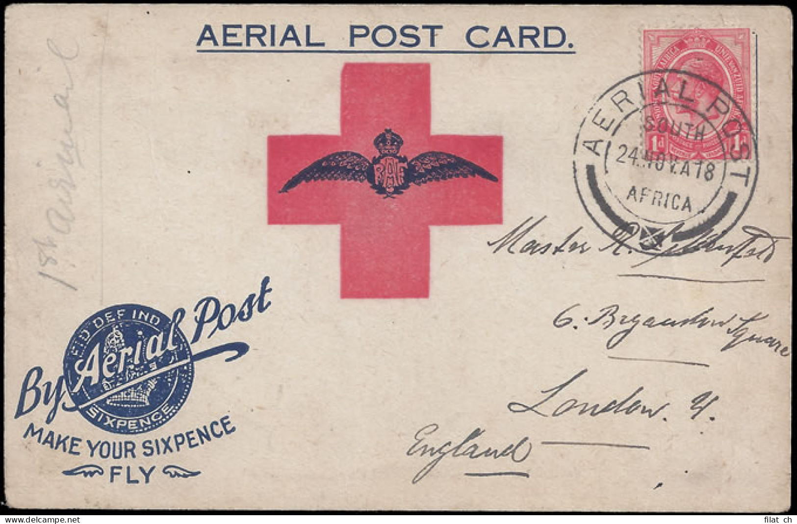 South Africa 1918 Germiston Flight Card, 1d For Overseas Mailing - Poste Aérienne