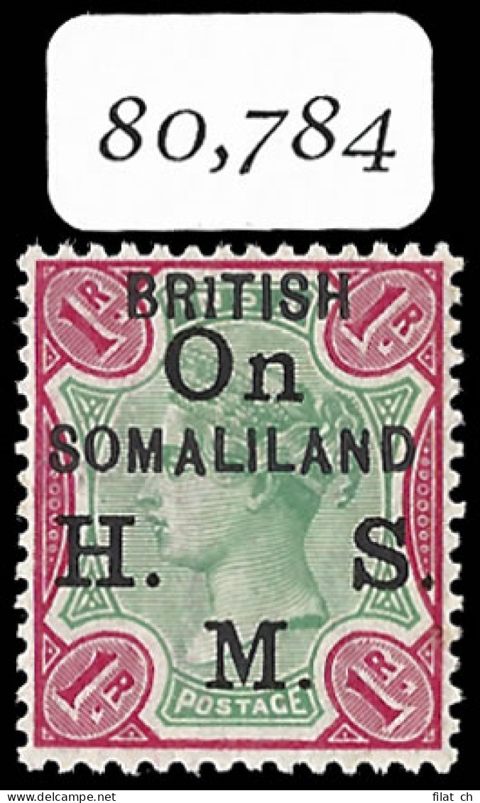 Somaliland Officials 1903 QV 1R BR1TISH Variety, 10 Possible - Somaliland (Herrschaft ...-1959)