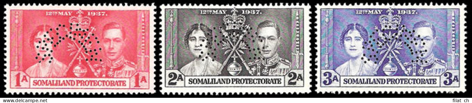 Somaliland 1937 KGVI Coronation Specimens - Somaliland (Protectorat ...-1959)