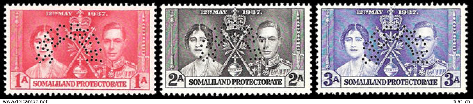 Somaliland 1937 KGVI Coronation Specimens - Somalilandia (Protectorado ...-1959)