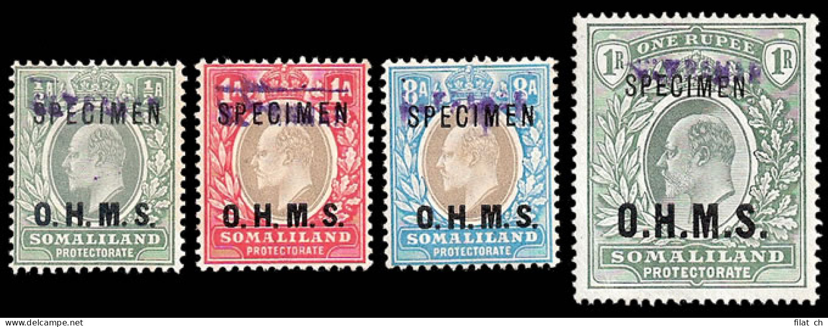 Somaliland Officials 1904 Handstamped Ultramar - Somaliland (Herrschaft ...-1959)