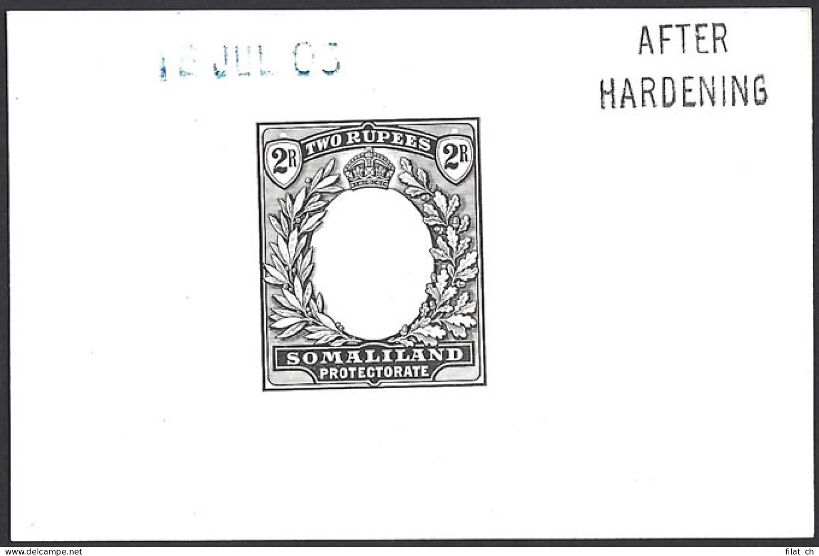 Somaliland 1904 KEVII 2R Die Proof After Hardening, Rare - Somaliland (Protectoraat ...-1959)