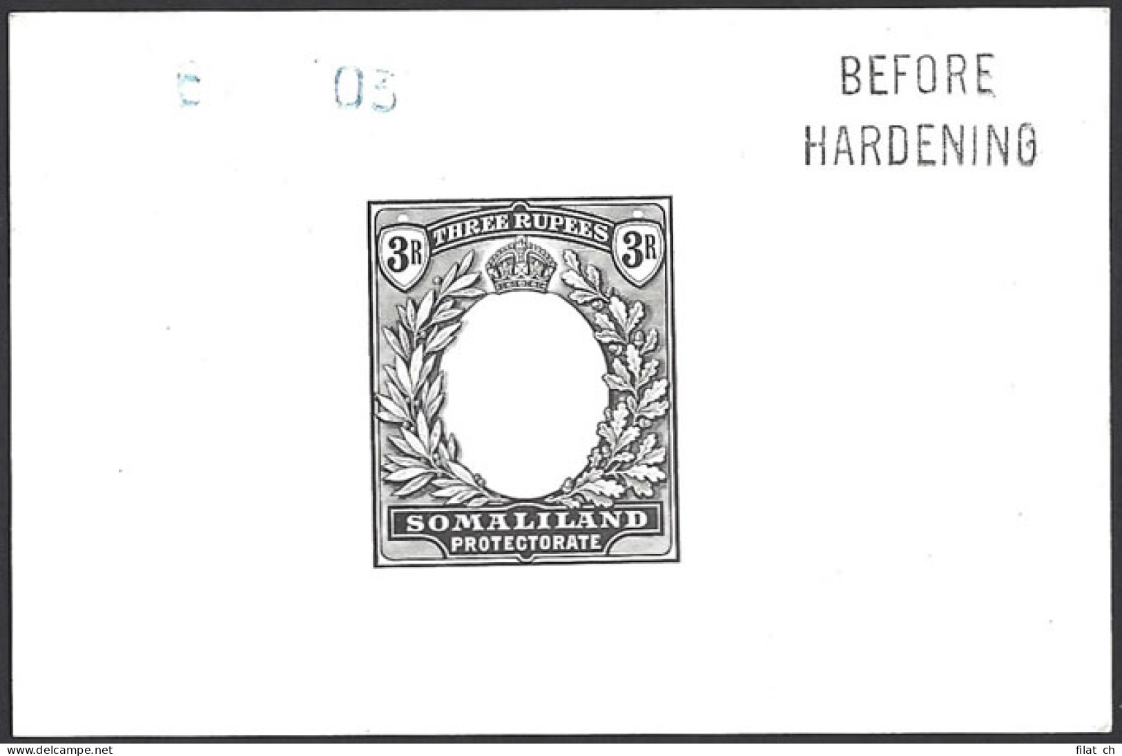 Somaliland 1904 KEVII 3R Die Proof 6.7.03 BH, Rare - Somaliland (Protectoraat ...-1959)