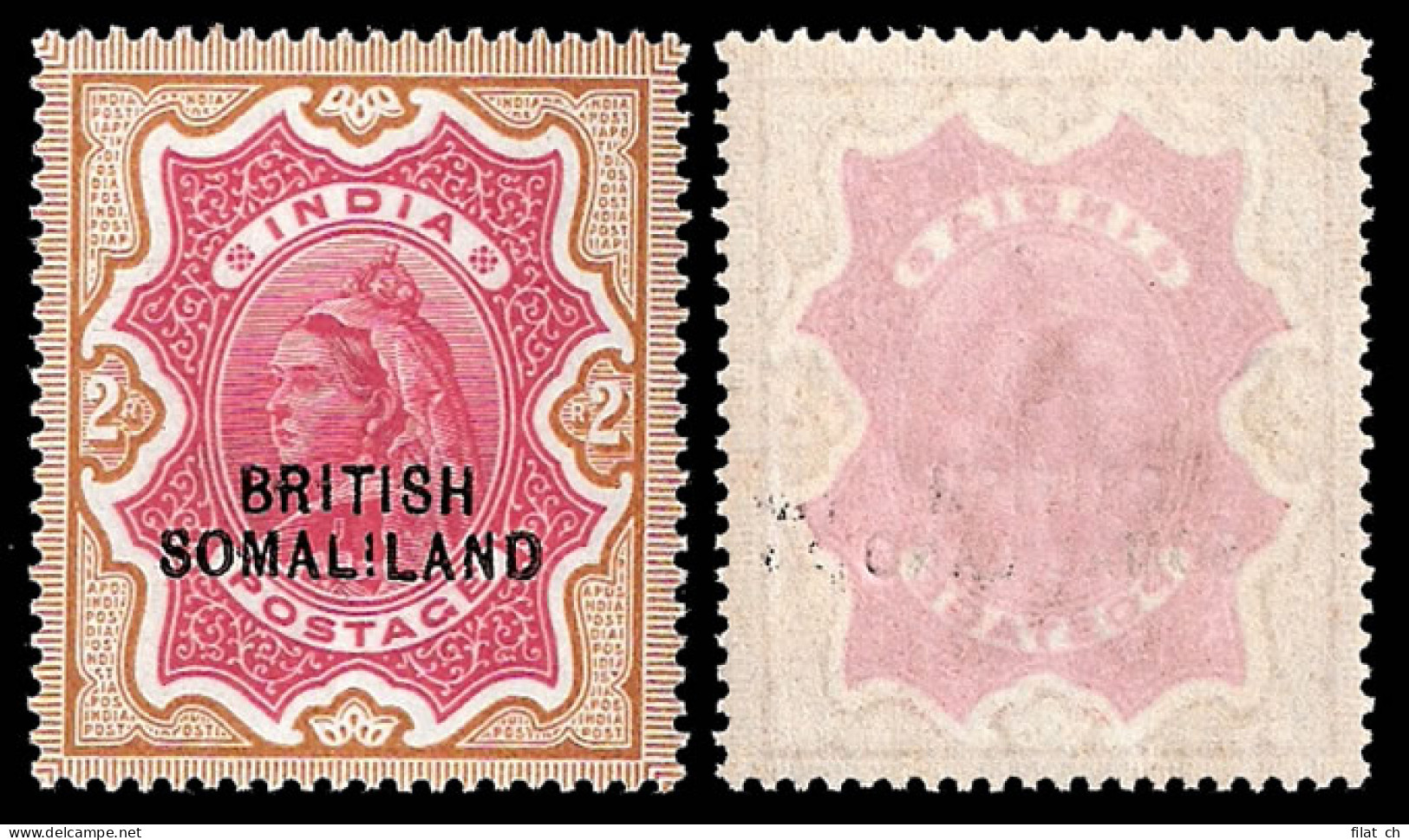 Somaliland 1903 QV 2R Somal!land Overprint Flaw - Somaliland (Protectoraat ...-1959)