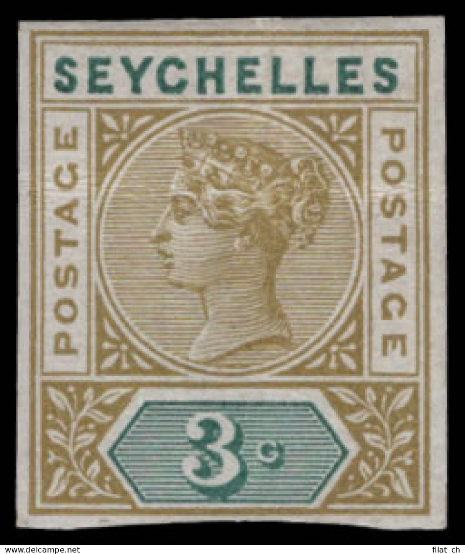 Seychelles 1893 QV Imperf Colour Trial - Seychellen (...-1976)