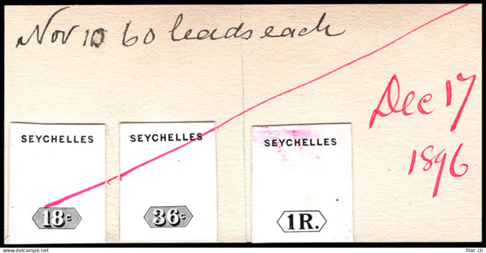 Seychelles 1897 QV New Colours Day Book Proofs Complete, Rare - Seychellen (...-1976)