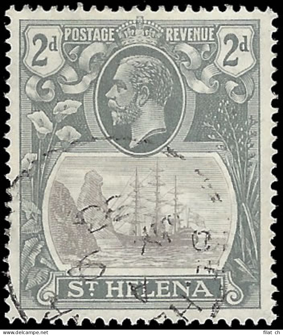 Saint Helena 1923 Badge Issue 2d Cleft Rock VF/U - Saint Helena Island