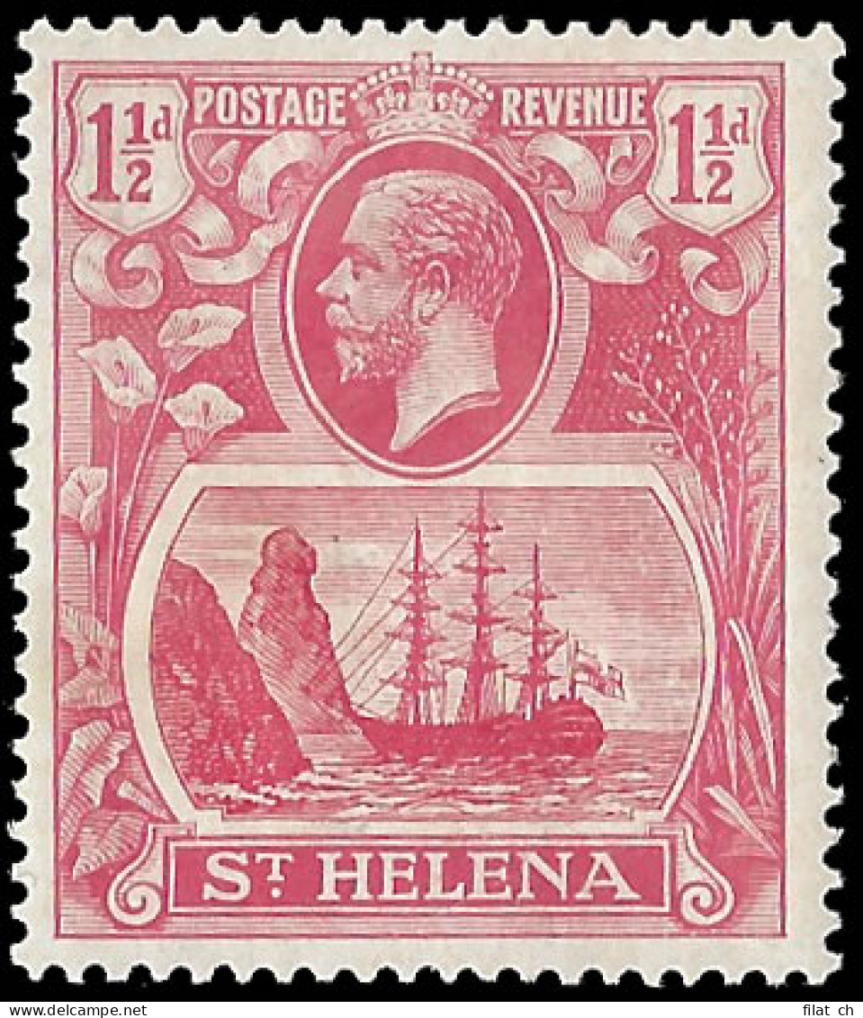 Saint Helena 1923 Badge Issue 1&frac12;d Torn Flag - Saint Helena Island