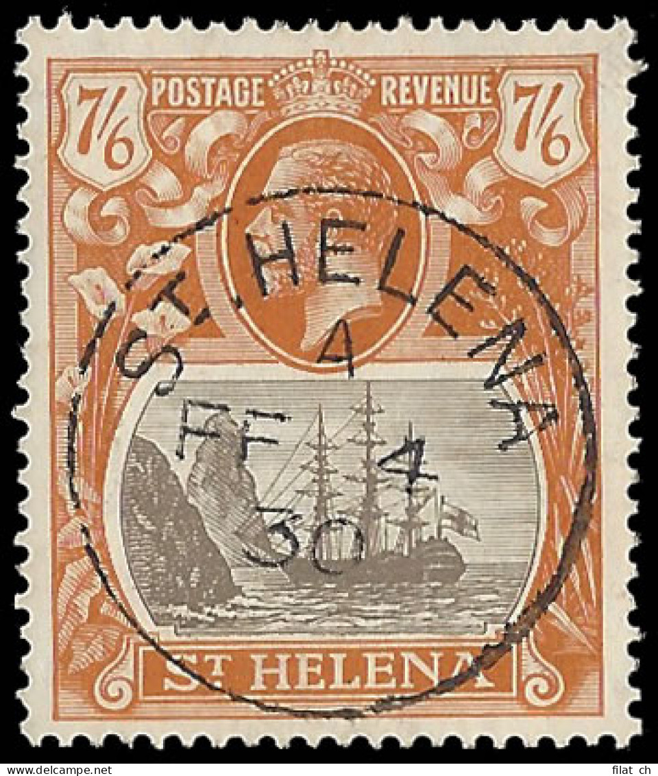 Saint Helena 1922 Badge Issue 7/6 VF/U - Saint Helena Island