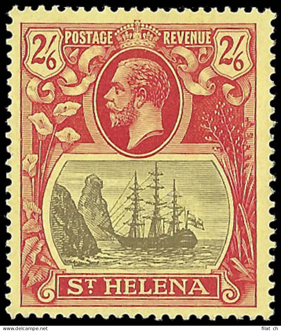 Saint Helena 1922 Badge Issue 2/6 Torn Flag VF/M  - Saint Helena Island