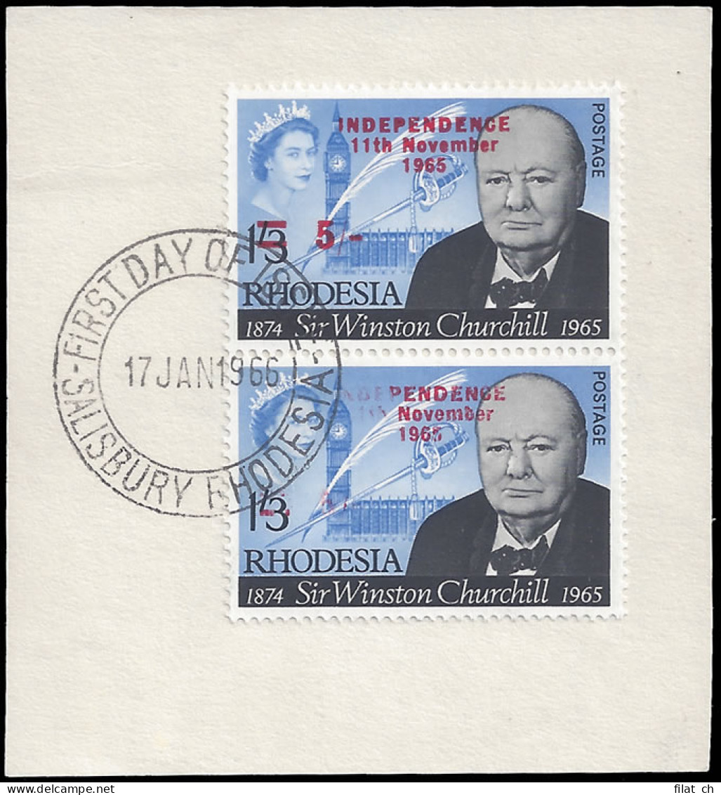 Rhodesia 1966 5/- Churchill Binda Forgery, Ovpt Part Omitted - Andere & Zonder Classificatie