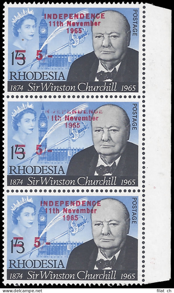 Rhodesia 1966 5/- Churchill Binda Forgery, Fading Overprint - Andere & Zonder Classificatie