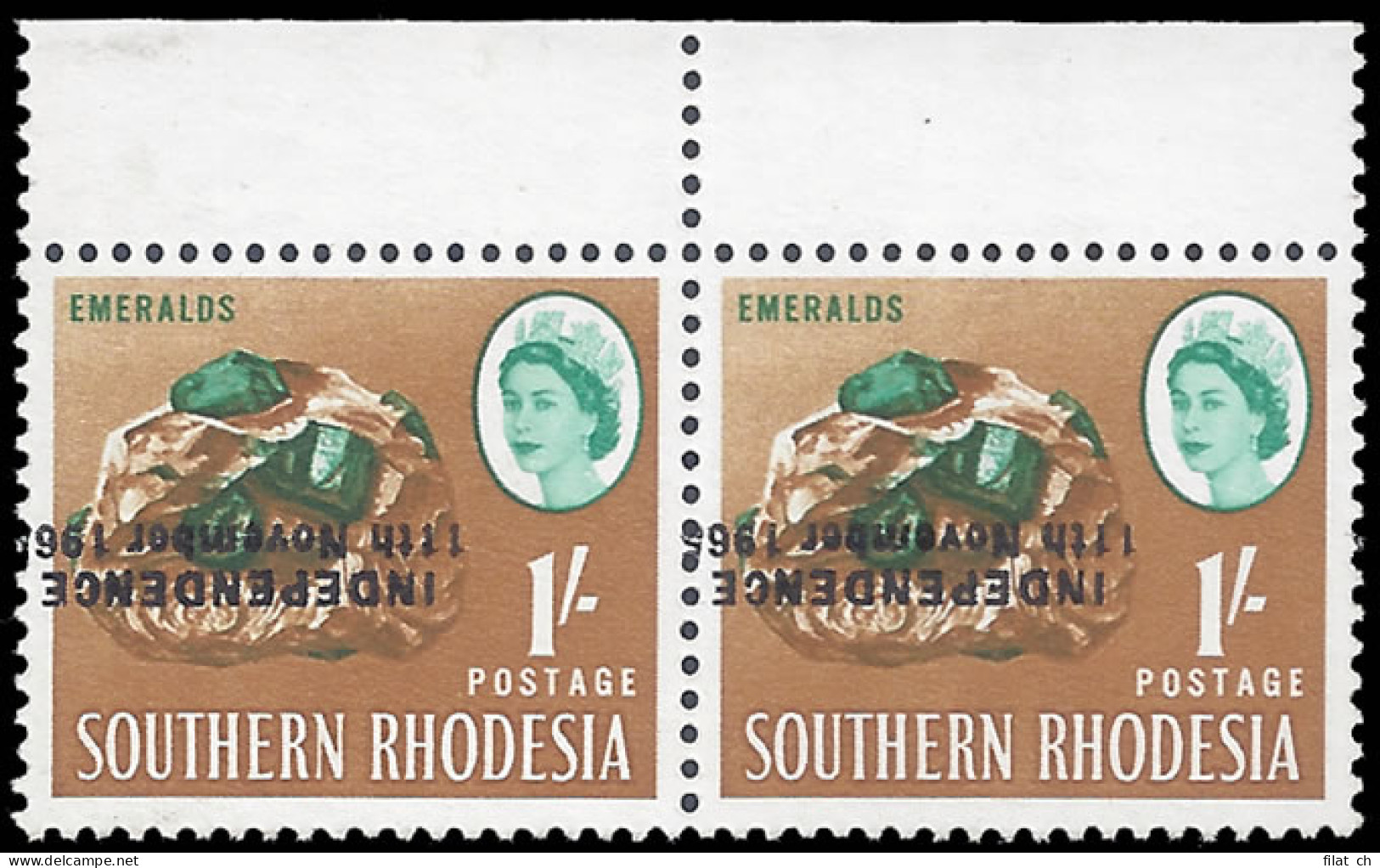 Rhodesia 1966 1/- Binda Forgery Ovpt Inverted & Shifted - Altri & Non Classificati