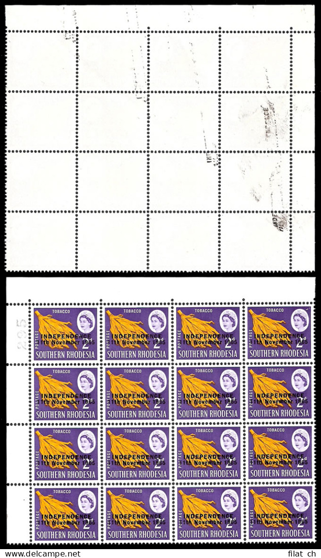 Rhodesia 1966 2d Tobacco Ovpt Partly Printed On Back - Other & Unclassified