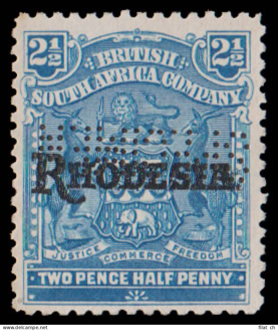 Rhodesia 1909 Arms Overprinted 2Â½d Perforated Specimen - Andere & Zonder Classificatie