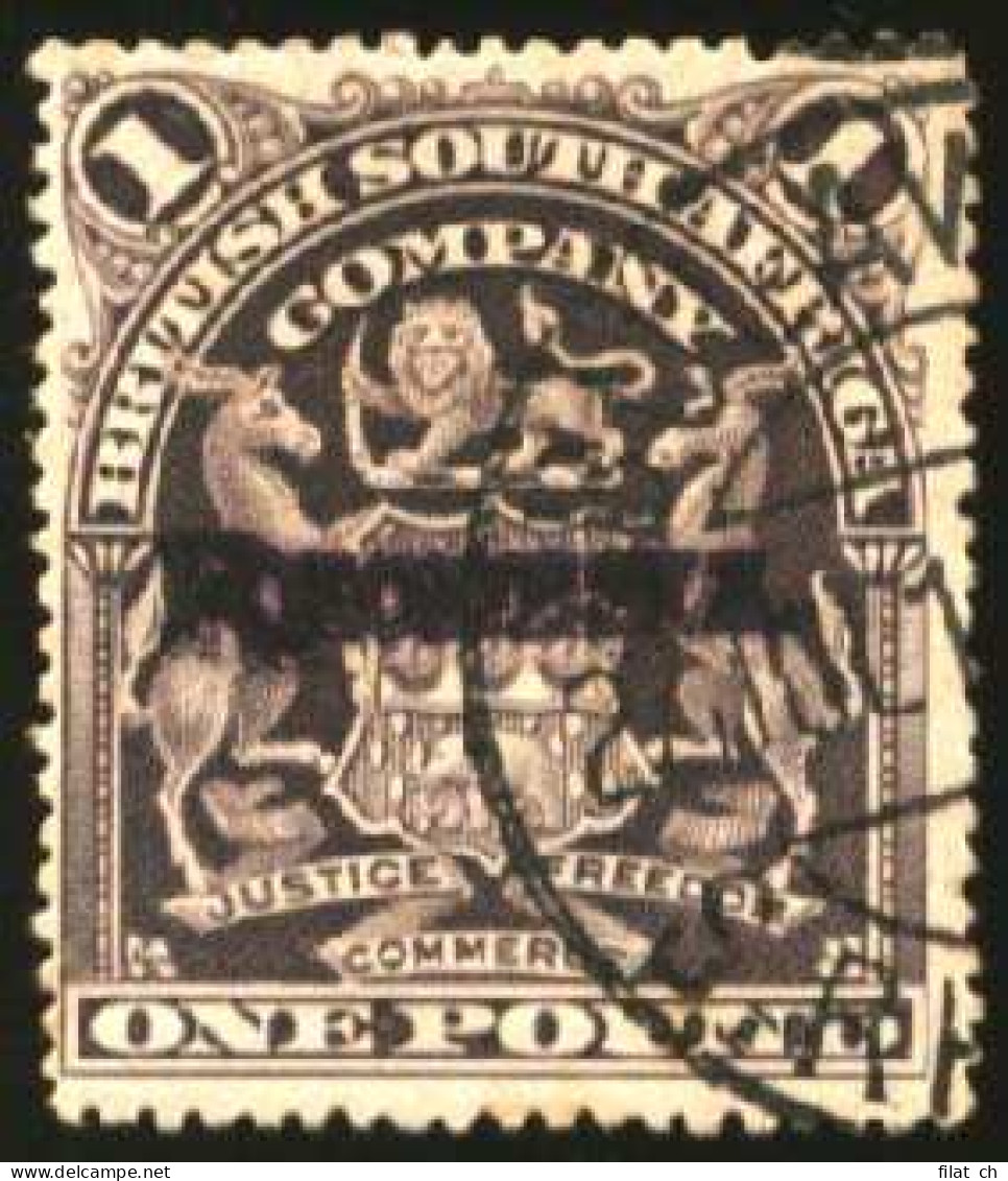 Rhodesia 1909 &pound;1 Grey-Purple Violet Overprint F/U - Andere & Zonder Classificatie