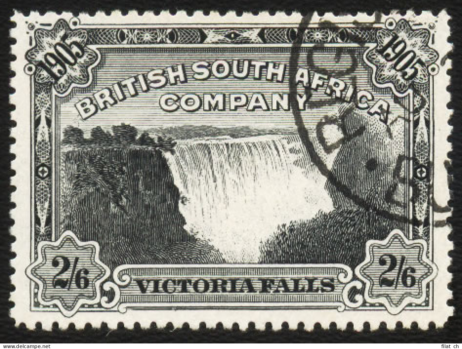 Rhodesia 1905 Victoria Falls 2/6 VF/U - Sonstige & Ohne Zuordnung