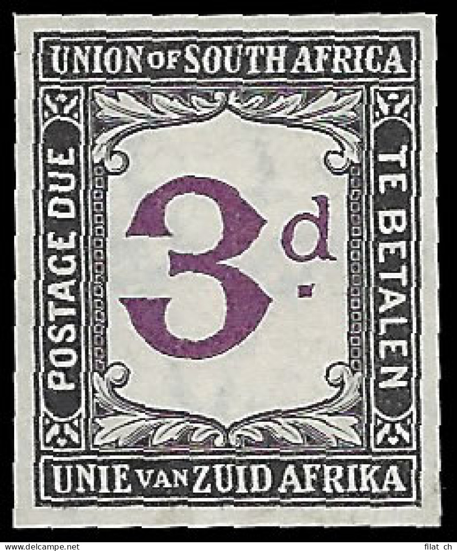 South Africa Postage Due 1914 Imperf Colour Trial Purple & Black - Unclassified