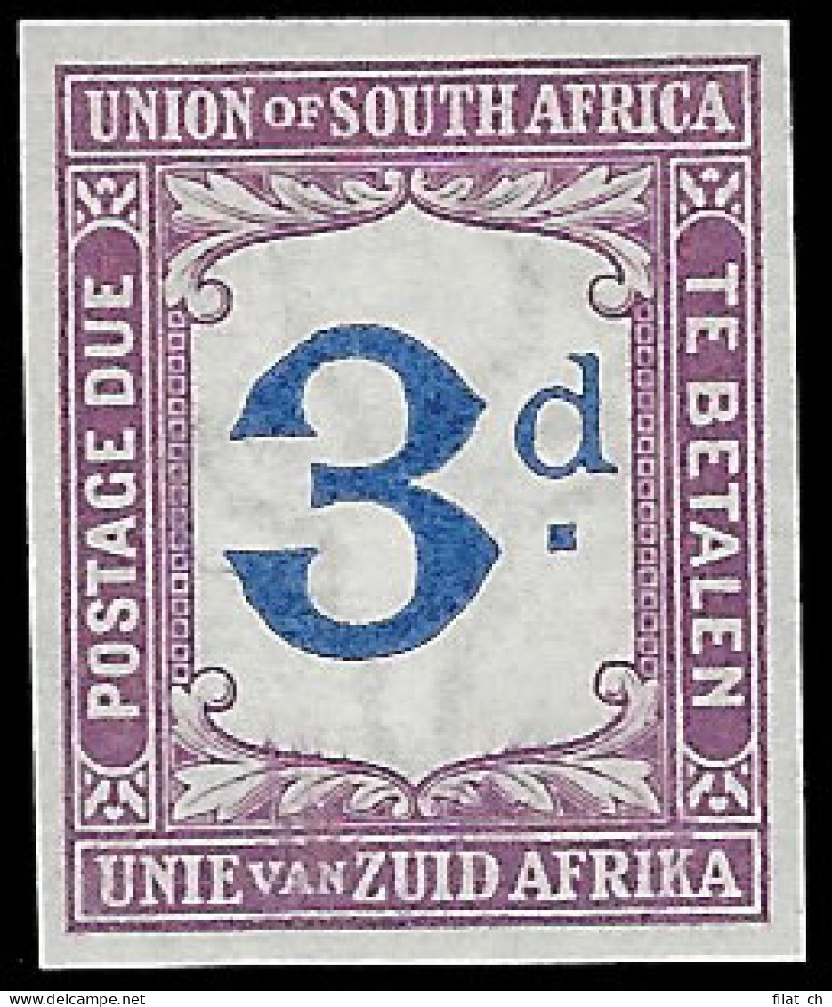 South Africa Postage Due 1914 Imperf Colour Trial Blue & Mauve - Non Classés