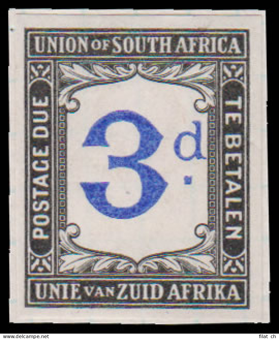 South Africa Postage Due 1914 Imperf Colour Trial Blue & Black - Unclassified