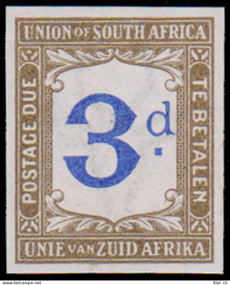South Africa Postage Due 1914 Imperf Colour Trial Blue & Bistre - Unclassified