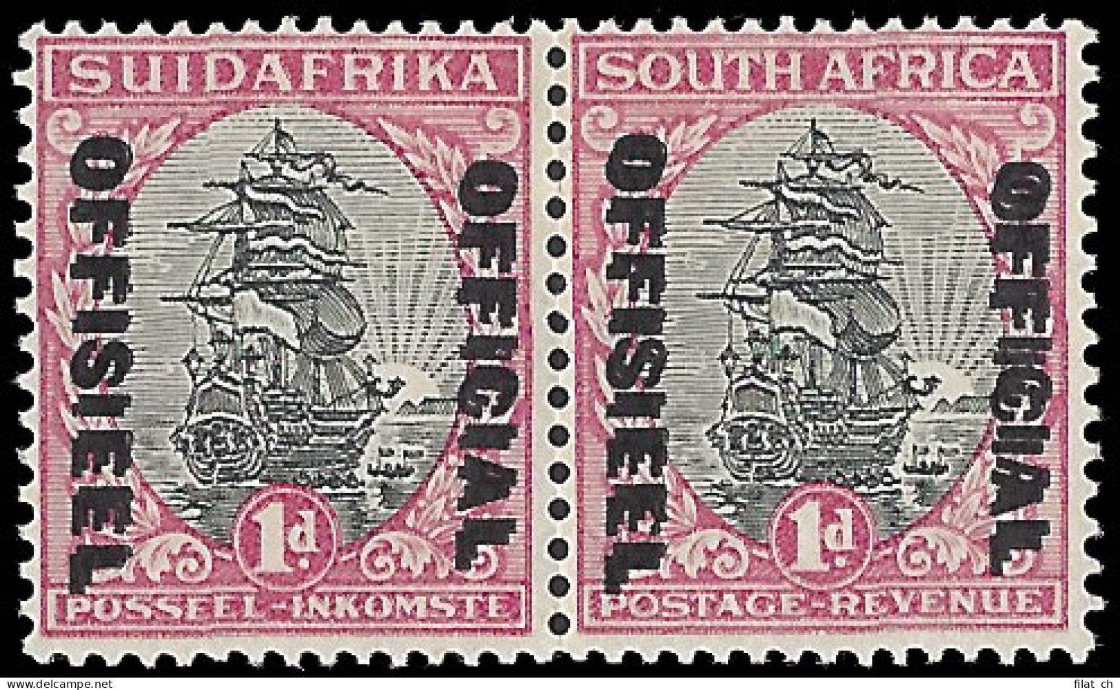 South Africa Officials 1933 1d Overprint Double VF/M  - Unclassified