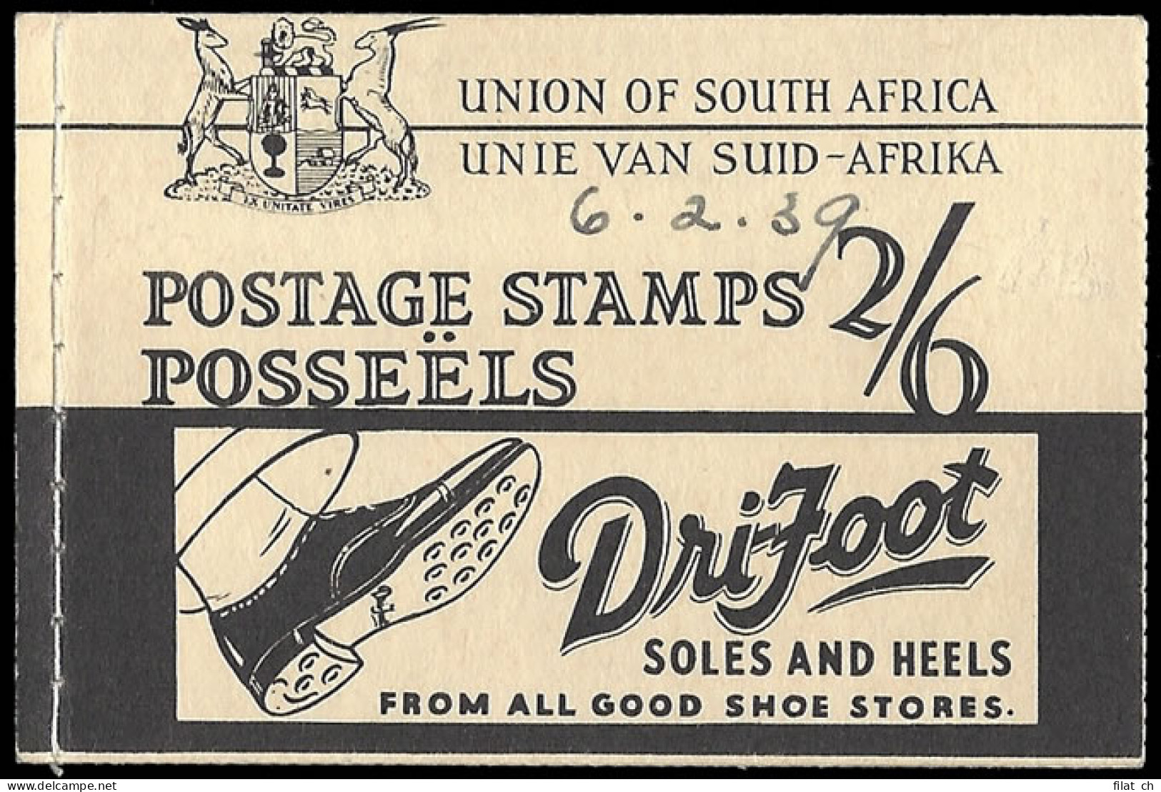 South Africa Booklet 1938 Drifoot 2/6 Complete, Rare - Non Classés