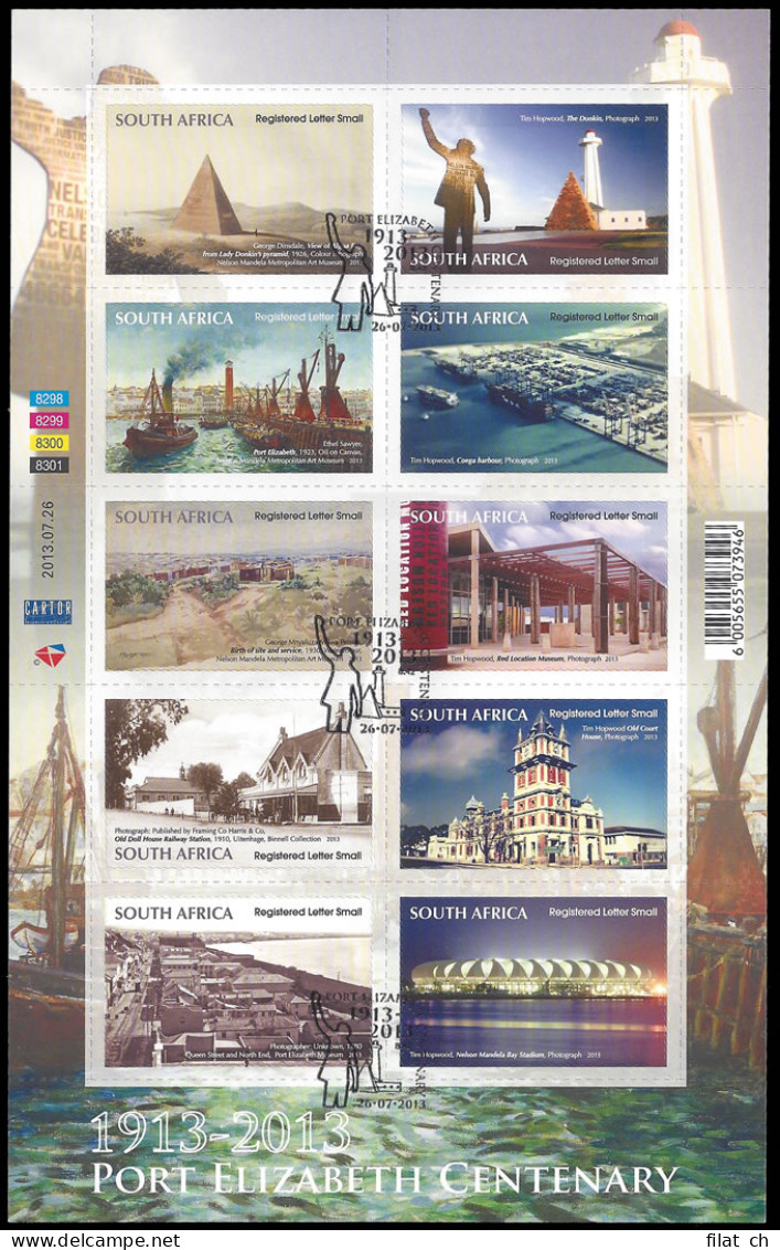 South Africa 2013 PE Centenary Mini Sheet Cto, Special Cancel - Unclassified