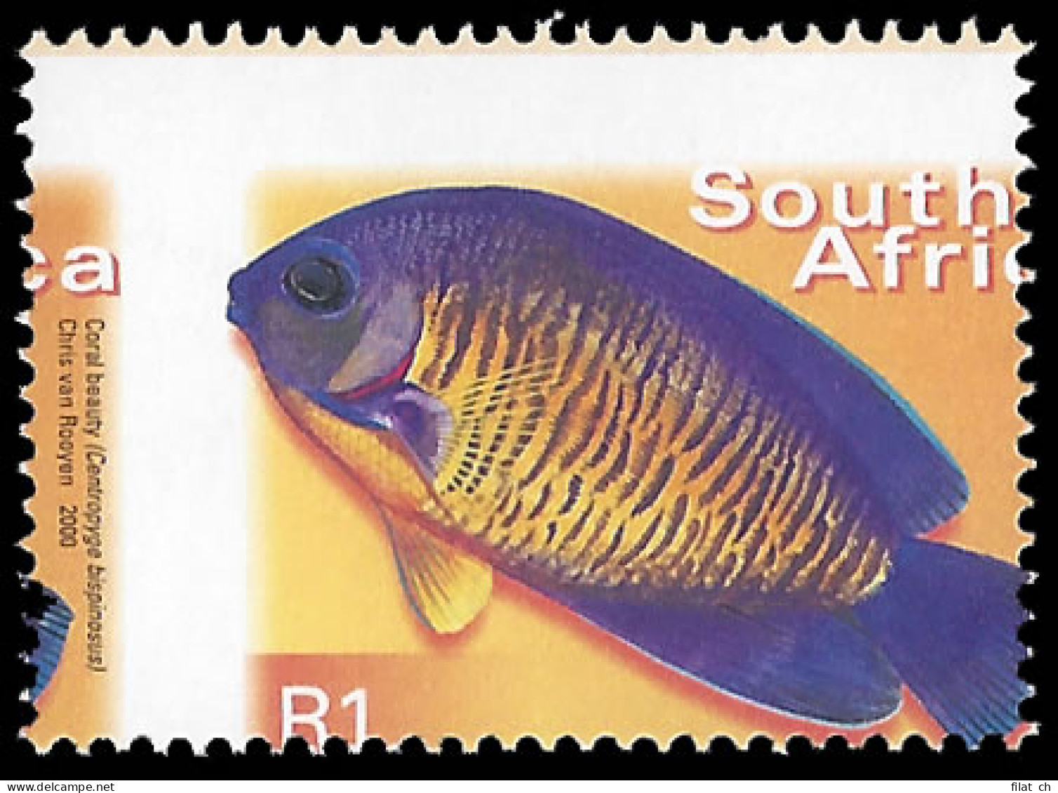 South Africa 2000 R1 Fish Grossly Misperforated UM  - Unclassified