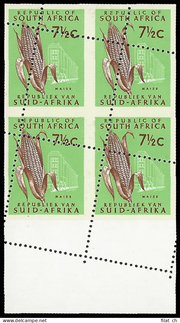 South Africa 1970 7&frac12;c Maize Spectacular Perf Error UM  - Zonder Classificatie