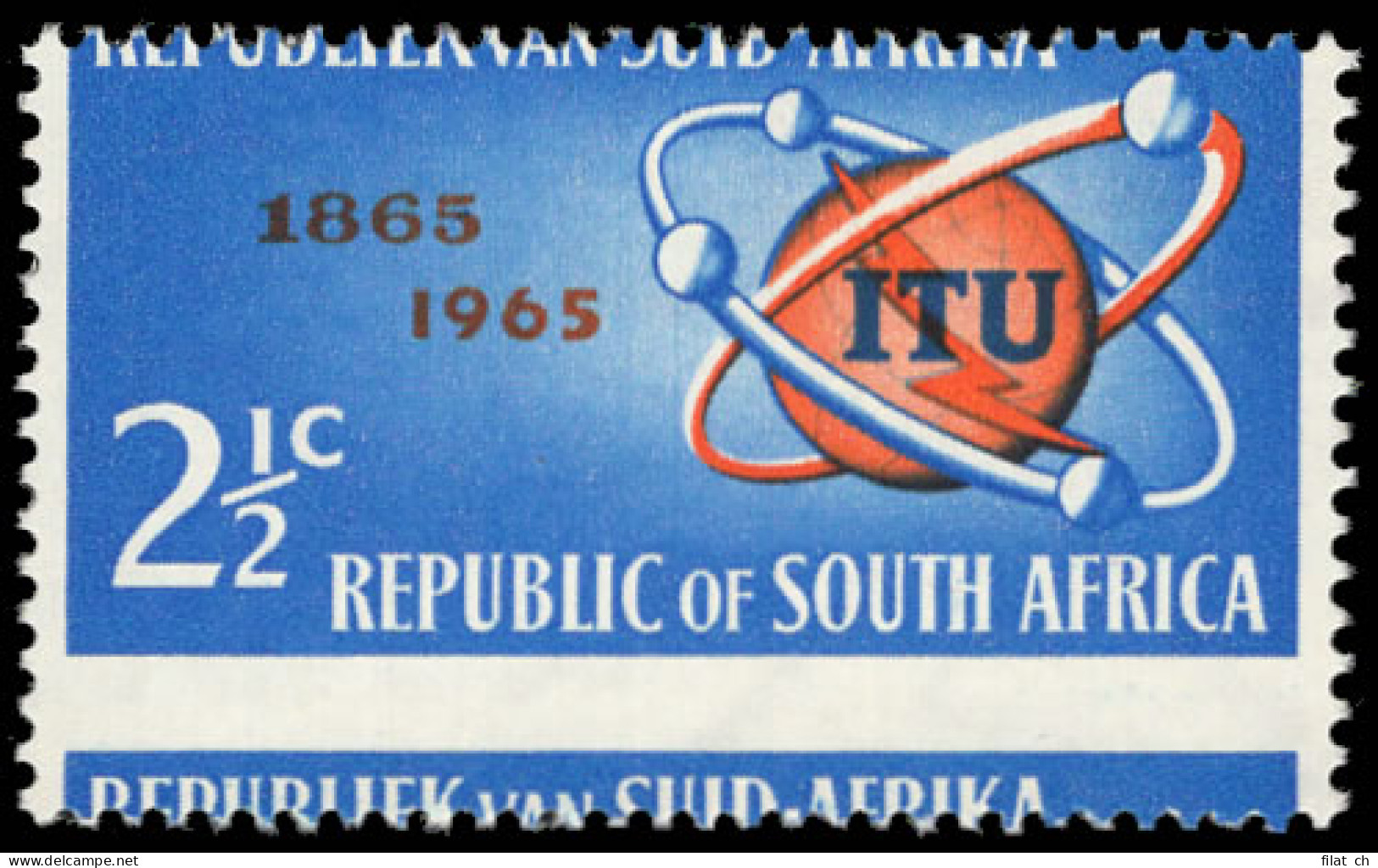 South Africa 1965 ITU Centenary 2Â½c Spectacular Misperforation - Non Classés