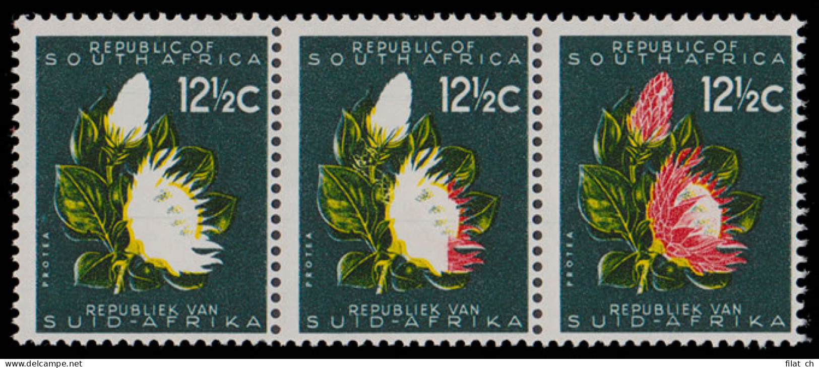 South Africa 1961 12&frac12;c Proteas Red Omitted, Rarity! - Non Classés