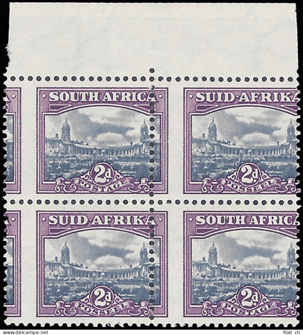 South Africa 1950 2d Spectacular Misperforated Block - Unclassified