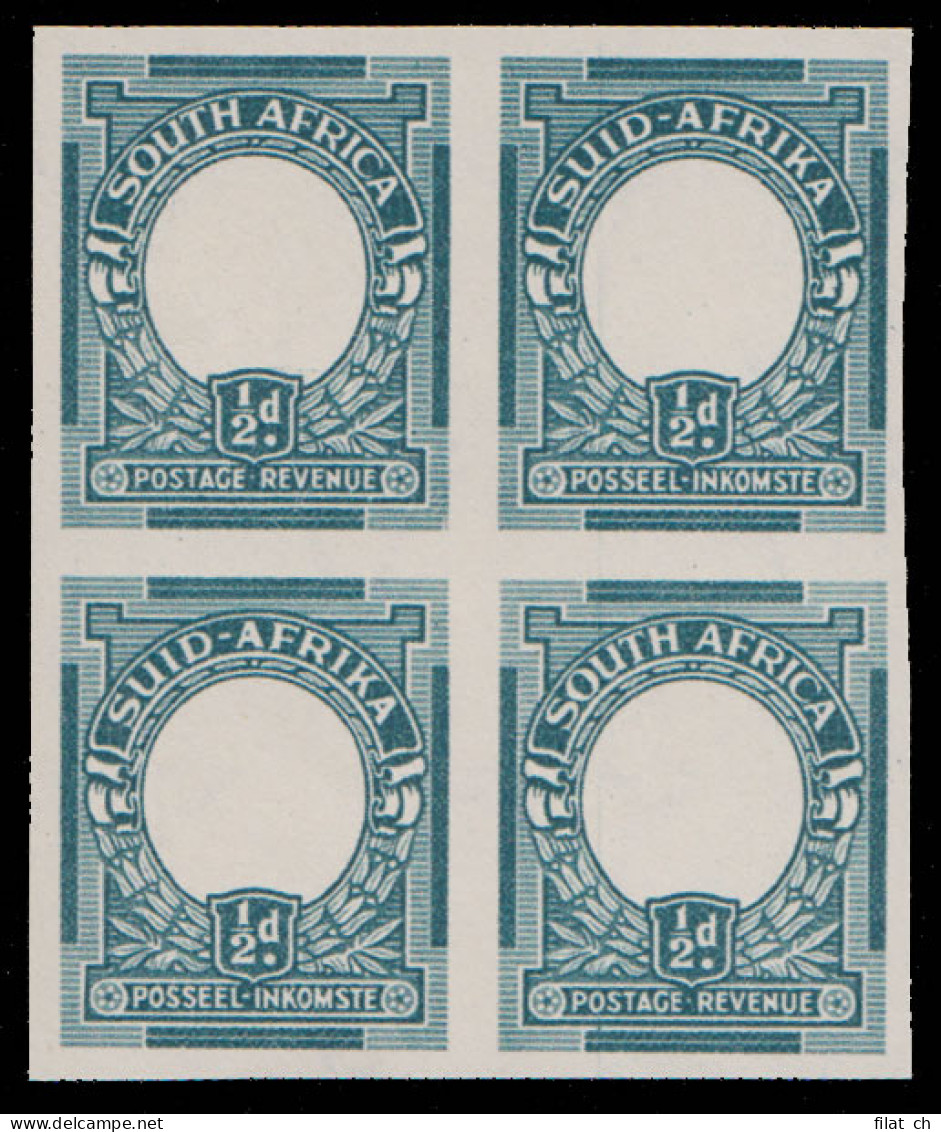 South Africa 1947 Â½d PO Museum "Proof" Imperf Frames Only - Unclassified