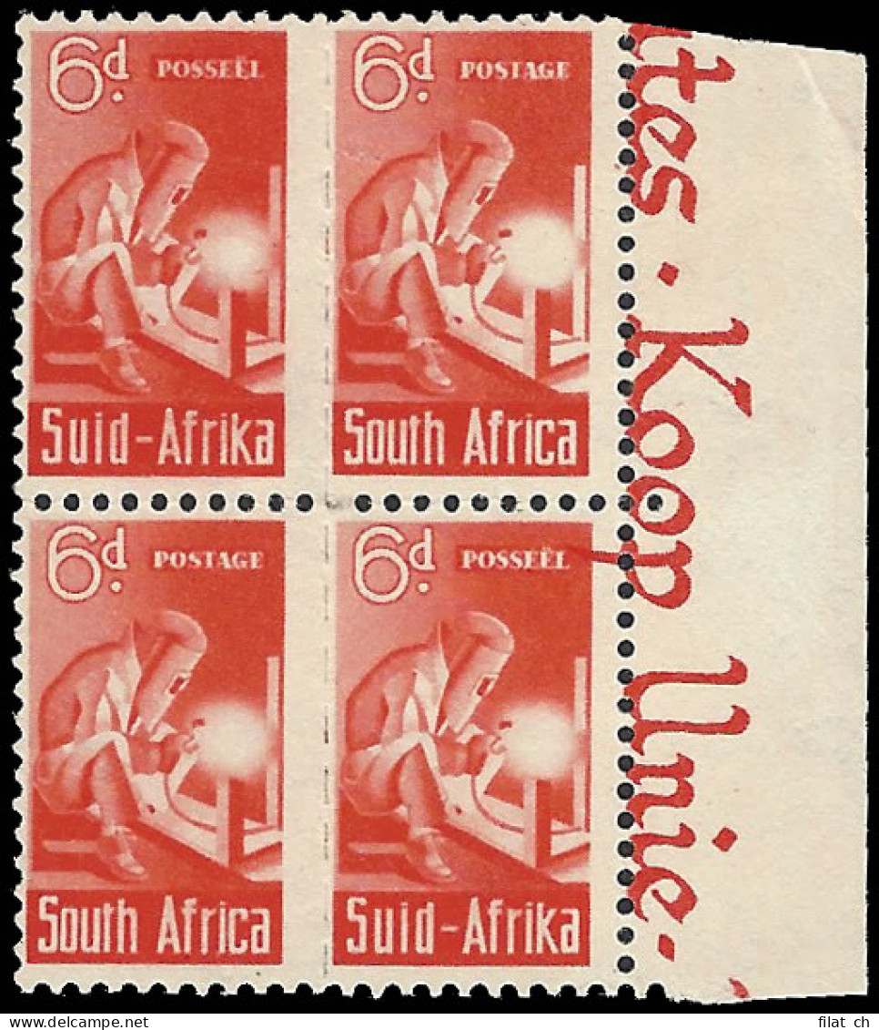 South Africa 1942 Bantam 6d Misaligned Roulettes & Perfs - Zonder Classificatie