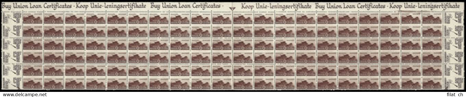 South Africa 1942 Bantam 1/- Tanks Top Half Sheet With Varieties - Unclassified