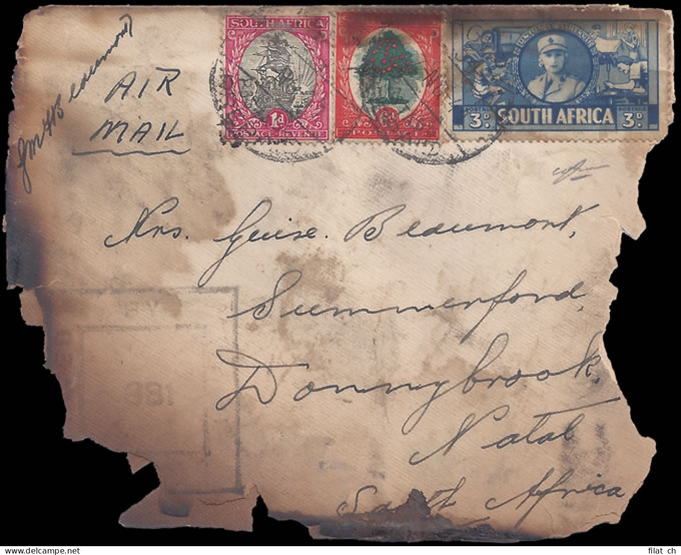 South Africa 1941 SAAF Malakal Crash Cover, 6 Survive - Airmail